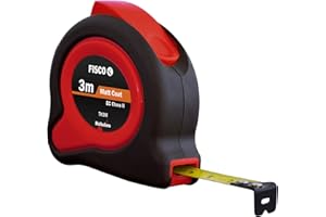 FISCO TK3M/D Flexómetro Profesional Clase II con cámaras de Aire en el Interior Que amortiguan los Impactos (3 m x 13 mm), Negro