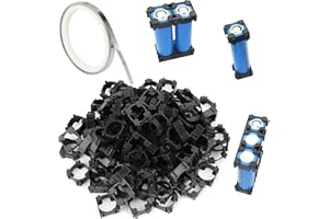 VISSQH 100pcs soporte de la batería 18650, soporte de batería de litio de 18650, plástico, Soporte de Batería Cilíndrica de Soporte soporte de paquete de batería para batería DIY+10m Tira Níquel