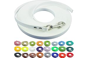 bio-leine leichte 9mm Biothane Schleppleine ohne Handschlaufe - 3 bis 25m I für kleine Hunde, 10m in Weiss I schmutzabweisende & Wasserabweisende Hundeleine Leine