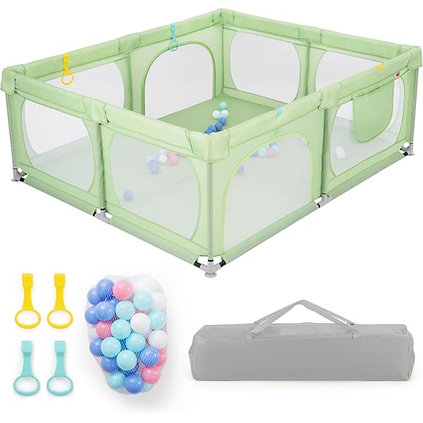 Box Per Bambini Con Materassino - Recinto 189x158cm Grigio - Con Palline E Anelli - 0-3 Anni - Foto 8