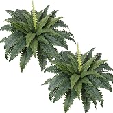 SOMYTING 2 Pack Artificial Ferns for Outdoor 58cm Large Ferns Plastic Plants UV Resistant Artificial Plants for Outdoor Swimm