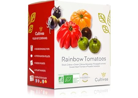 CULTIVEA® Mini - Odlingskit Färgade tomater - Utsäde 100% ekologiskt - Trädgård och njut - Presentid - Amazon Deal & Rabatt