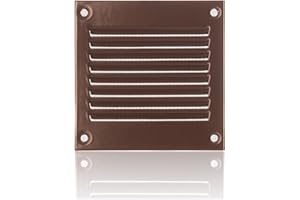 ABOUT VENT 100x100mm Grille de Ventilation en Acier Marron avec Moustiquaire - Grilles d'aération Métallique