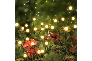 AIBISTAR Lampade Solari da Giardino, 4 Pezzi 32LED Luci Lucciola Esterno,IP65 Impermeabile, per Cortile, Balcone, Marciapiede