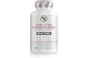 Nutriodol Chelated Manganese Bisglycinate Tablets | 90 Tablets Per Bottle | Half Tablet Per Day | Essential Trace Mineral | Suitable for Vegans