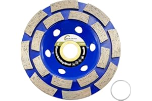 Diamond Concrete Grinding Wheel 100mm - Double Row Cup Grinding Wheel for Polishing and Cleaning Granite Marble Concrete Masonry Artificial Stone for Angle Grinder SANLEETEK