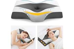 Hydomi Memory Foam Cervical Pillow for Neck and Shoulder Pain: Orthopedic Neck Support Pillows for Sleeping with Hollow Design Ear Pain Free- Ergonomic Bed Pillow for Side/Back&Stomach Sleeper