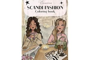 Scandi fashion coloring book, Emmzonn: Fashion illustrations, girlhood & Self-Care