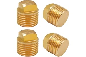 CKANDAY Lot de 4 bouchons de vidange mâles en laiton massif NPT de 1,27 cm avec tête carrée pour Bayliner Four Winns Glastron Larson Sea Ray Starcraft