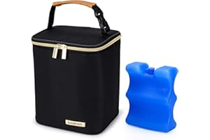 BABEYER Muttermilch-Kühltasche, isolierte Babyflaschentasche mit Eisbeutel für 4 Flaschen bis zu 270 ml, perfekt für Tagespflege, Reisen, stillende Mütter