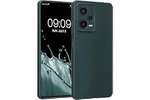 kwmobile Carcasa Compatible con Xiaomi Redmi Note 12 Pro 5G Funda - Funda Ultrafina de TPU con Bordes elevados - petróleo Metalizado