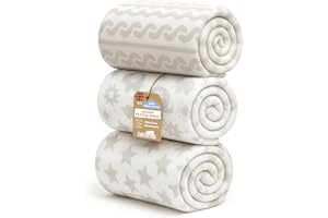 Soft Touch Newborn Essentials Baby Fleece Blanket Set – 3x 75x75cm Micro Plush for Comfort in Car Seat, Cot & Pram – Unisex for Baby Boys & Girls