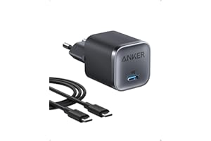 Anker Chargeur USB C Rapide 45W (Nano) Compact et élégant, pour iPhone 17/Pro/Pro Max/iPhone 16, MacBook, Pixel 9, iPad, Samsung Galaxy S25 Ultra/S24 Series, et Autres (1.8m câble Inclus)