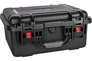 JOYCEMALL 17 * 14 * 8 inch Large Waterproof Camera Case, Portable Hard Compact Shockproof Camera Protectcion Box with Customizable Inserted Foam for Drones Camera Equipments Pistols Lens Black