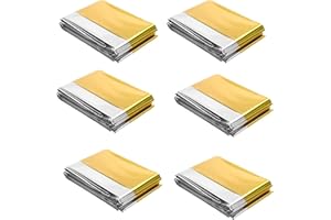 ‎DZTSMART DZTSMART Rettungsdecke,Rettungsdecke Gold Silber 210x160cm,Auto, Erste Hilfe, Camping, Survival Kit - Emergency Blanket für Outdoor,Notfalldecke, Rettungsfolie (6, 210x160cm)