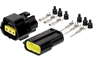 Kalitec KALI-2103 Econoseal J Set a 3 poli, 0,5 – 1,5 mm², connettore per auto 12 V, impermeabile, IP67, connettore rettangolare per auto, materiale della cassa: PBT I, uscita cavo 180°, connettore