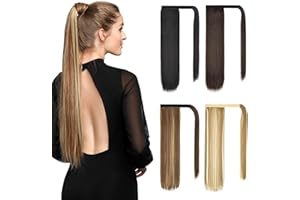 Yamel Ponytail Extension Dark Brown Long 28 Inch Synthetic Wrap Around Fake Ponytail Hair Extension Clip in Ponytail Hair Extensions