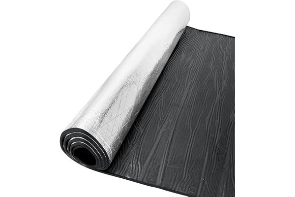 FWEEK Självhäftande isoleringsplatta, 7 mm självhäftande isoleringsfilm i aluminium, gummiisoleringsfilm för loft, golv och vägg, 32 cm x 10 m