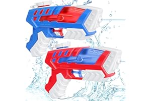 Quanquer Water Gun for Kids -2 Pack Water Pistol 25FT Range Super Water Blaster Soaker Summer Swimming Pool Beach Outdoor Water Fighting Toy for Kids Adults Water Guns for Cat Dog(2 PACK)