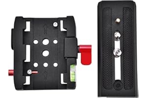 EBTOOLS P200 Quick Release QR Clamp Base Plate Replacement for Manfrotto 500 AH 701 503 HDV 577,Aluminium Alloy (Black)