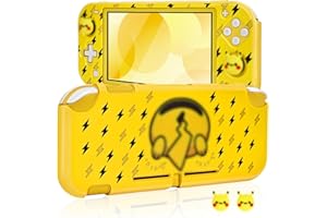 DLseego Coque pour Switch Lite,Jolie Impression d'alien Foudroyé Coque Protectrice en PC Dur pour Switch Lite avec 2 Embouts de Poignée de Pouce pour NS Lite, Noir