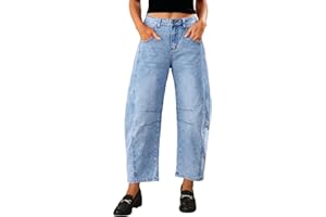 Vetinee Jeans da donna Baggy Barrel gamba larga a vita alta Y2k Jeans