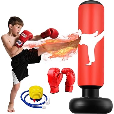 Qoosea Sac De Boxe Pour Enfants 6 à 12 Ans, 160cm Gonflable
