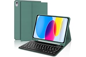SENGBIRCH Custodia con Tastiera per iPad 10a Generazione 10,9" 2022/iPad 11a Generazione A16 11" 2025, Italiano QWERTY Rimovibile Wireless Bluetooth Tastiera, per iPad 10a/11a Generazione, Verde Scuro