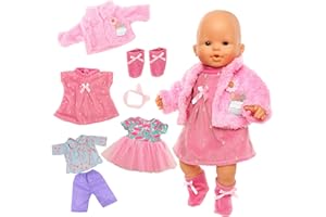 Festfun 3 Set Vêtement de Poupée 36cm Habit Robe de Poupée Poupon 36cm Vêtement pour New Born Poupée 36cm(Poupée Non Incluse)