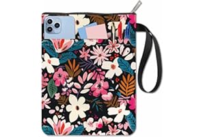 CRASPIRE Copertine per Libri Floreali Custodia per Libri con Piante Protezione per Libri A Forma di Fiore per Libri Tascabili Copertina in Tessuto Lavabile con Cerniera e Tasca Extra per Gli Amanti