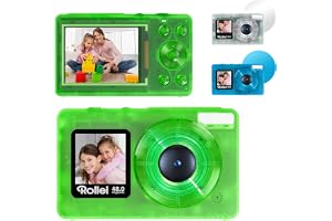 Produktabbildung: Rollei Compactline Pocket Grün Transparent Digitalkamera 48MP 4K | Fotoapparat mit 18X Digitalem Zoom Kompakte