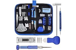 Vastar Uhr Batteriewechsel Werkzeug, Uhrenwerkzeug Set, Uhrmacherwerkzeug Set, Uhren Batteriewechsel Set mit Uhrenöffner Gehäusebodenöffner, Uhren Schraubendreher