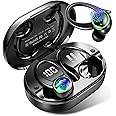 Wireless Earbuds, Bluetooth 5.4 Headphones with 4 ENC Noise Canceling Mic, 50H Playtime Stereo Wireless Earphones with LED Display, Over Ear Buds with Earhooks, IP7 Waterproof for Sport/Running/Gym
