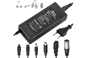 Ladegeräte für Scooter,Wyxron E Scooter Ladegerät 54.6V2A Hoverboard Ladekabel mit Ventilator 5 Anschlüssen für 48V Lithium Batterie, für Elektroroller E-Bike (54.6V 2A)