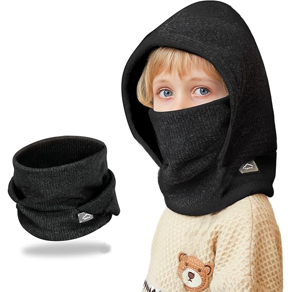 Cagoule D'hiver Thermique Pour Enfant 3-9 Ans - Polaire Chaude, Coupe-vent Réglable - Pour Ski, Plein Air, Quotidien