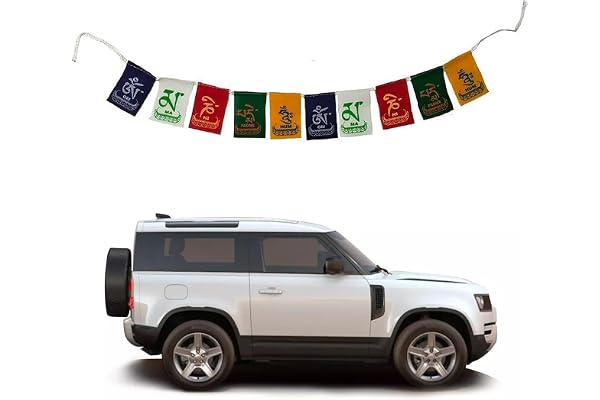 The Flag Company Tibetan Prayer Flag for Car | Om Mani Padme Hum | Peace Mantra Flag for Car & Home Décor | Pack of 1
