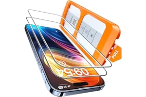 TOCOL 2 Piezas Protector Pantalla para iPhone 15, Alineación Automática para Una Instalación Rápida, Sin Burbujas, Cristal Templado de Dureza 9H+Inastillable, HD Transparente