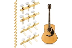 PTJJXA Głowice maszynowe do stroików gitarowych 2 l + 2 R, klasyczny kołek do strojenia, metalowa głowica maszynowa, otwarte części instrumentów muzycznych ze śrubami montażowymi do akustycznej gitary