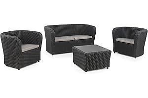 SP BERNER Shaf - Nova Confort | Lounge Gartenmöbel Set 4 Personen | Balkon Möbel für Terrasse oder Garten - Anthrazit