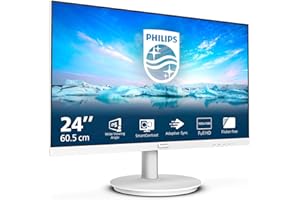 Philips 241V8AW - Monitor Full HD de 24 Pulgadas, Altavoces Integrados, (1920x1080, 75 Hz, VGA, HDMI), Blanco