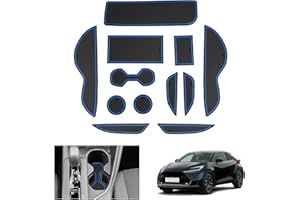 GAFAT Compatible avec Nouveau Toyota C-HR Hybrid 2024 2025 Tapis Antidérapants, CHR 2024 Tapis en Caoutchouc pour Console Centrale, Porte-Gobelet, Couture de Porte, C-HR 2024 Accessoires (Bleu)