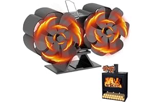 BESTYIJO Ventilatore Per Stufa a Legna, Efficiente Per La Del Calore Ventola a 12 Lama, Senza Elettricità Alimentato Silenzioso Calore Ventola, Ventilatore per Camino per utilizzata nella stufa a legna
