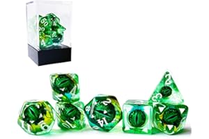 BESCON DICE Bescon Dragon Eye RPG zestaw 7 kości wielościennych smoka oko, zielone oko