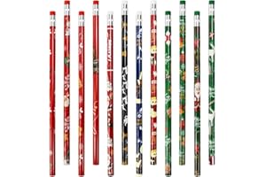 Kleemeiero 36 Stück Bleistift mit Radiergummi Weihnachten Bleistifte Schreibstifte Kinder Deko für Adventskalender zum Befüllen Mitgebsel Geschenke Stifte Weihnachtsstifte für Studenten Schule