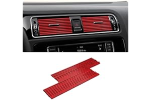 ZYSY 20 PCS Car Air Conditioner Vent Decorative Strip, Waterproof Bendable Auto Air Vent Decoration, Universal Vehicle Interior Accessories Suitable for Straight Air Vents (Red)