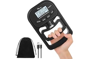 Ryaco Misuratore di forza manuale digitale, 180 kg, dinamometro portatile, portatile, con display LCD, per sport, casa, scuola, colore nero