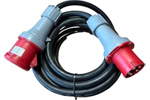 Aktobis 63A CEE-anslutningskabel H07RN-F 5G10 med 10 m längd och inkl. koppling och kontakt, IP67