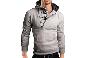 Grin&Bear Slim fit Halfzip bluza z kapturem GEC401