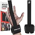 ProFitness Weight Lifting Straps - Wrist Straps for Weightlifting - Padded Workout Wrist Wraps for Men | Lifting Straps Gym as Workout Straps for Men - Weightlifting Wrist Straps (Black/White)
