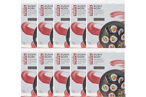 Yutaka Sushi Nori Seaweed (Pack of 10, 50 Full Sheets) | Premium Roasted Seaweed for Sushi, Hand Rolls & Snacks